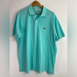 NEW Lacoste XXL Classic Fit 100% Cotton Men's Short‎ Sleeve Polo Knit Turquoise